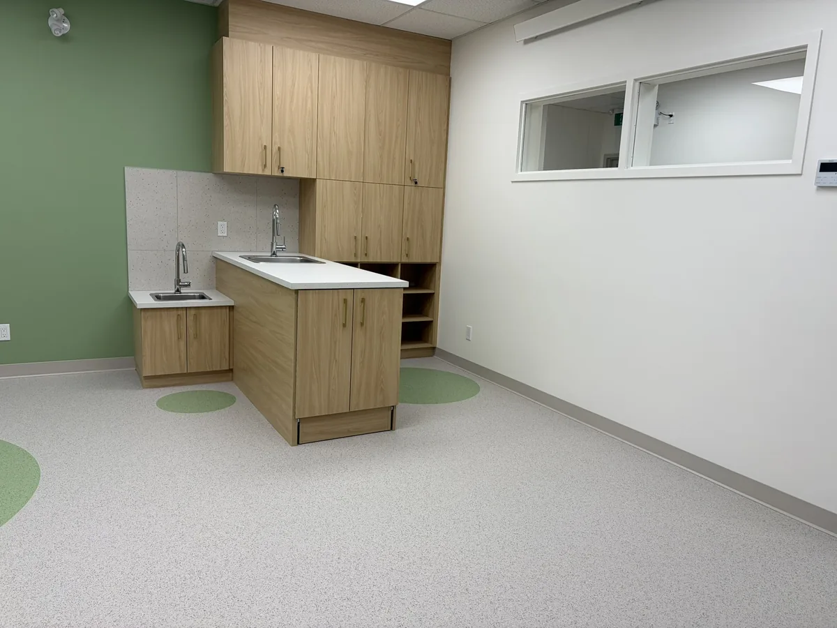 Nettoyage après construction Garderie Pas à Pas Trois-Rivières — cuisine